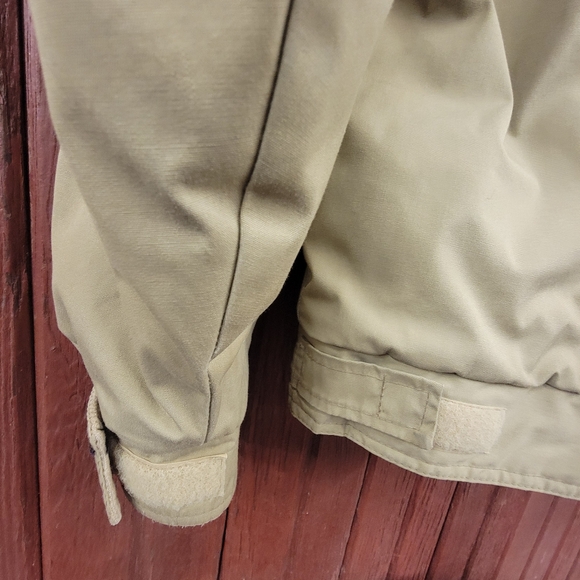 Lg Woolrich Men’s Khaki Insulated Field Barn Jacket Plaid Lined Corduroy Collar - Picture 7 of 9